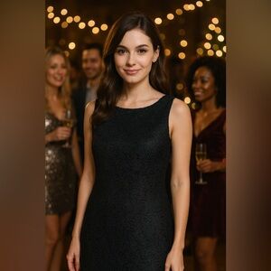 Tahari Luxe Elegant Black Lace Cocktail Dress 4